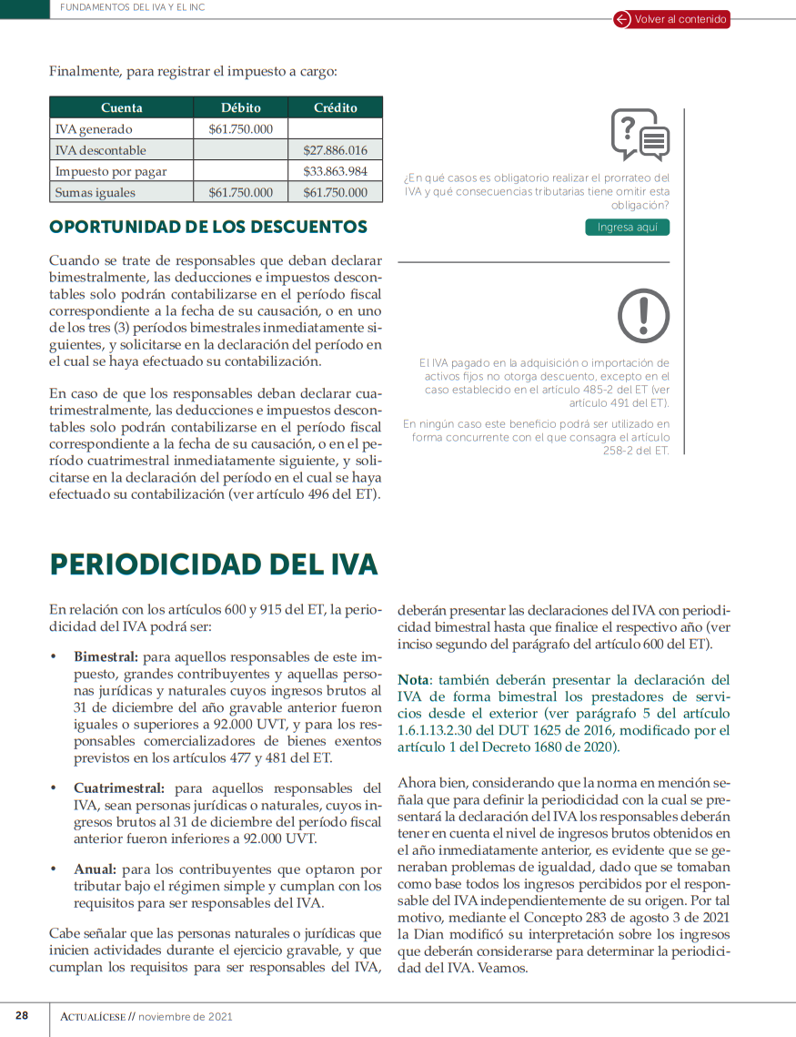 declaración del IVA: periodicidad y formulario