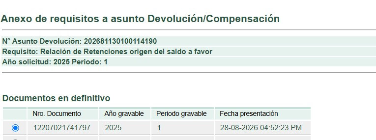 Devolución de saldos a favor
