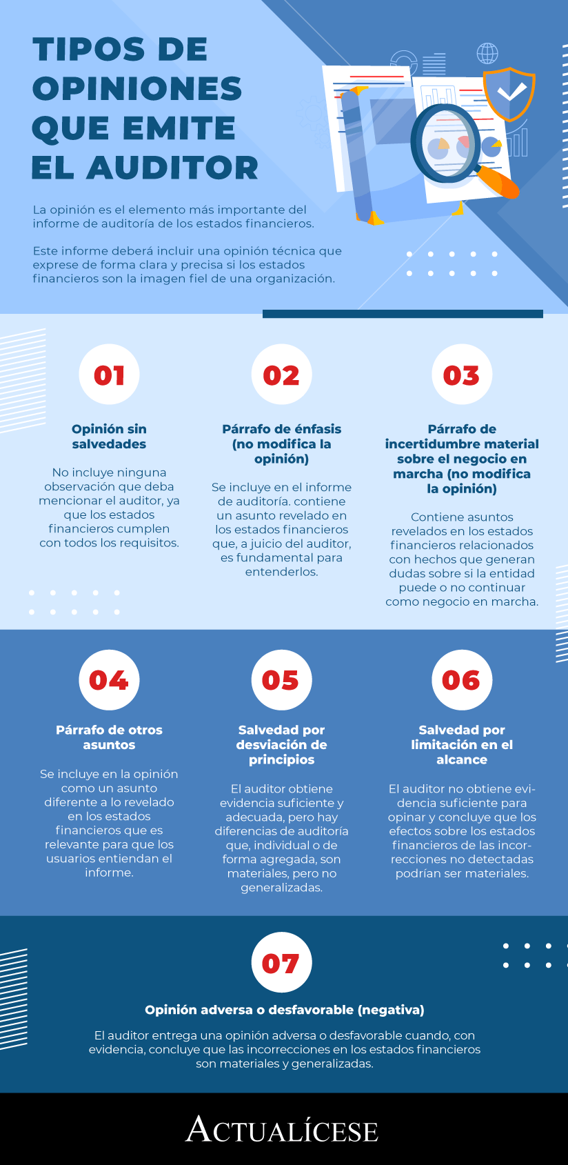 Infografía Tipos De Opiniones Que Emite El Auditor Actualícese 6620