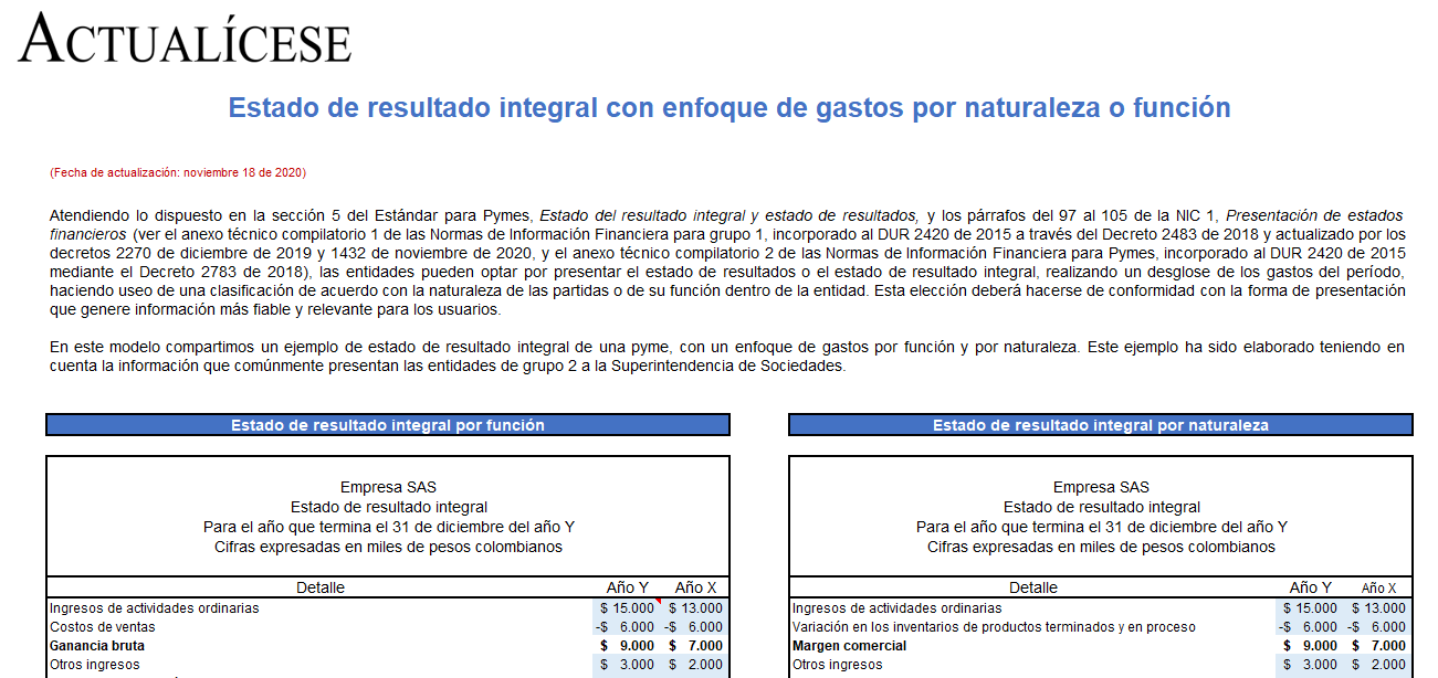 Estructura Del Estado De Resultados Por Naturaleza Y Funcion 2021 Images 6928