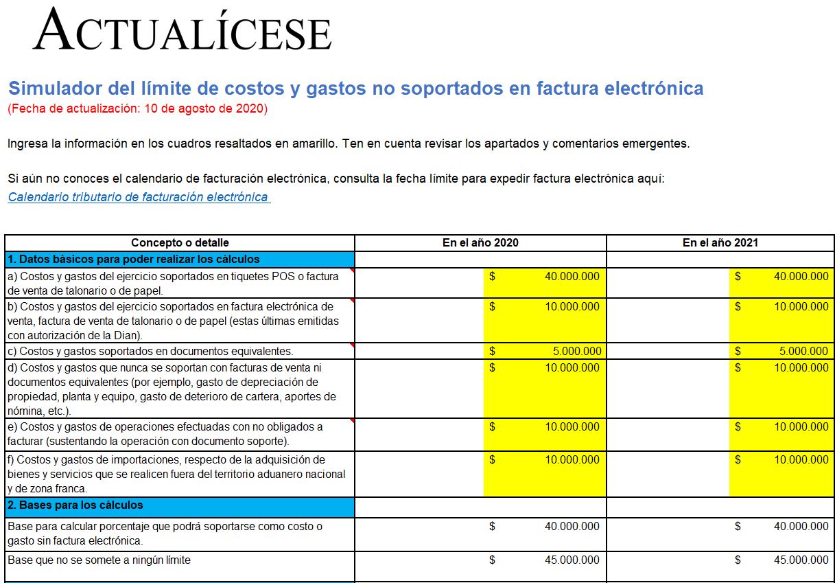 Liquidador Del Limite De Costos Y Gastos Sin Factura Electronica