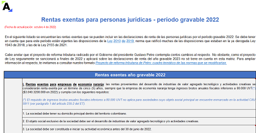 Matriz en Excel de rentas exentas y descuentos tributarios