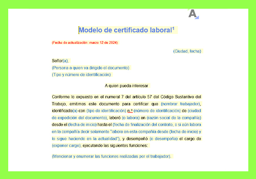 certificado laboral