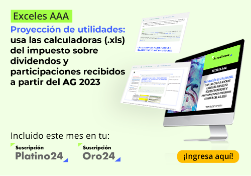 Usa las calculadoras (.xls) del impuesto sobre dividendos y participaciones recibidos a partir del AG 2023