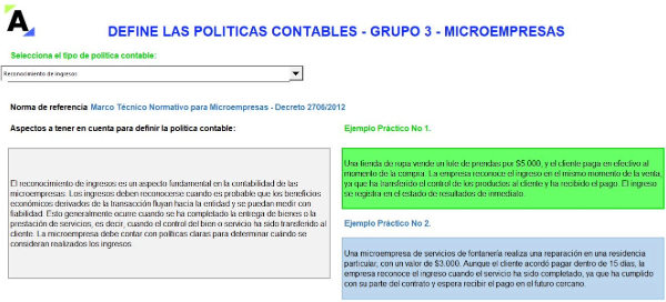 Seleccionador de políticas contables y ejemplos prácticos