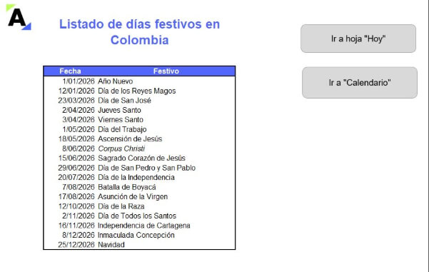 Planeador en Excel para contadores públicos colombianos