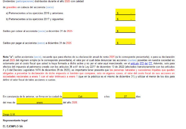 certificado anual a socios