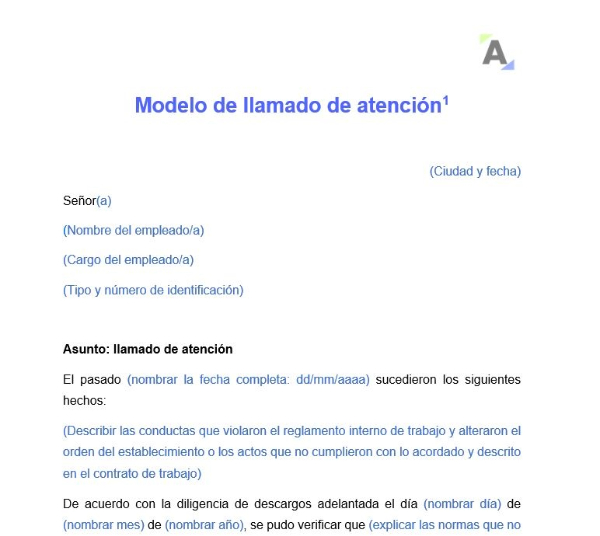 Modelo de llamado de atención  