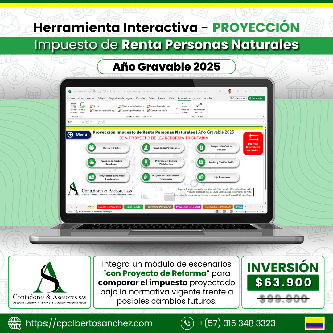 Herramienta interactiva: Liquidador Excel para la proyección del Impuesto de Renta de Personas Naturales AG 2025