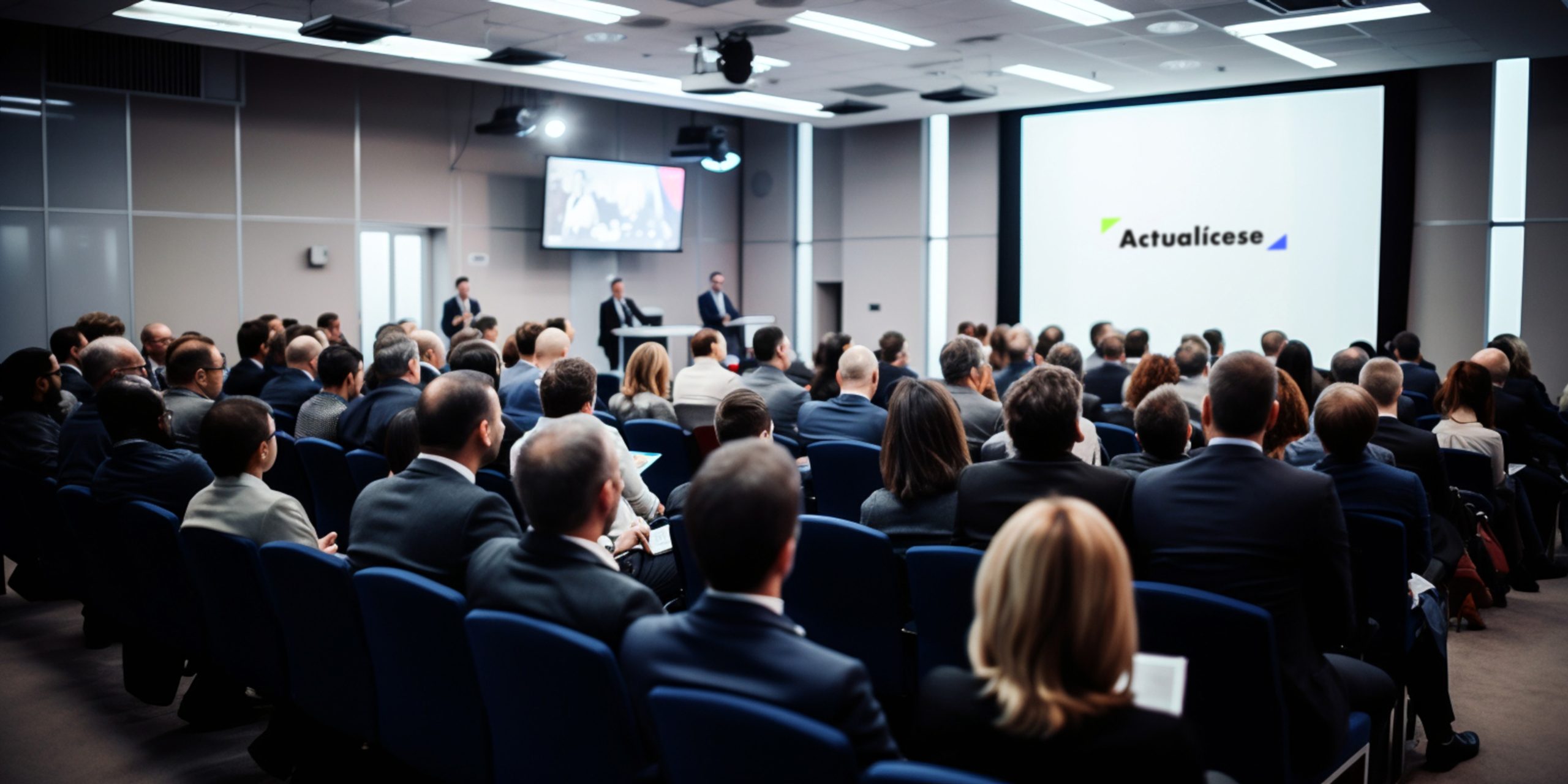 Auditorio lleno de profesionales atentos a una conferencia de Actualícese sobre herramientas clave para tu labor contable diaria.