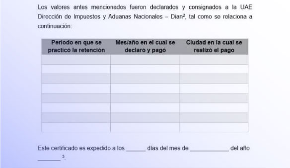 certificado de retención